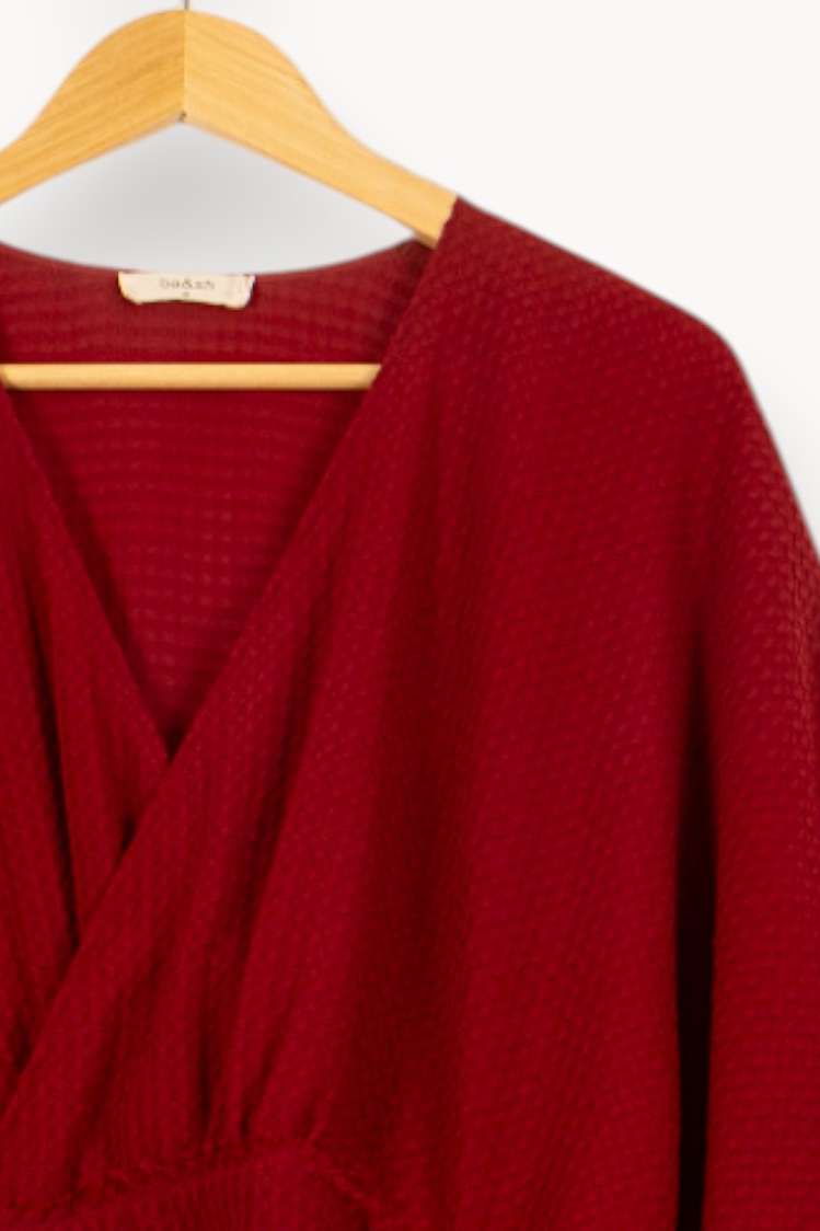 Robe Cache-Cœur Rouge - Taille XS/34 de la marque ba&sh | PARAD61462 - Vendu par Paradigme - Image 3