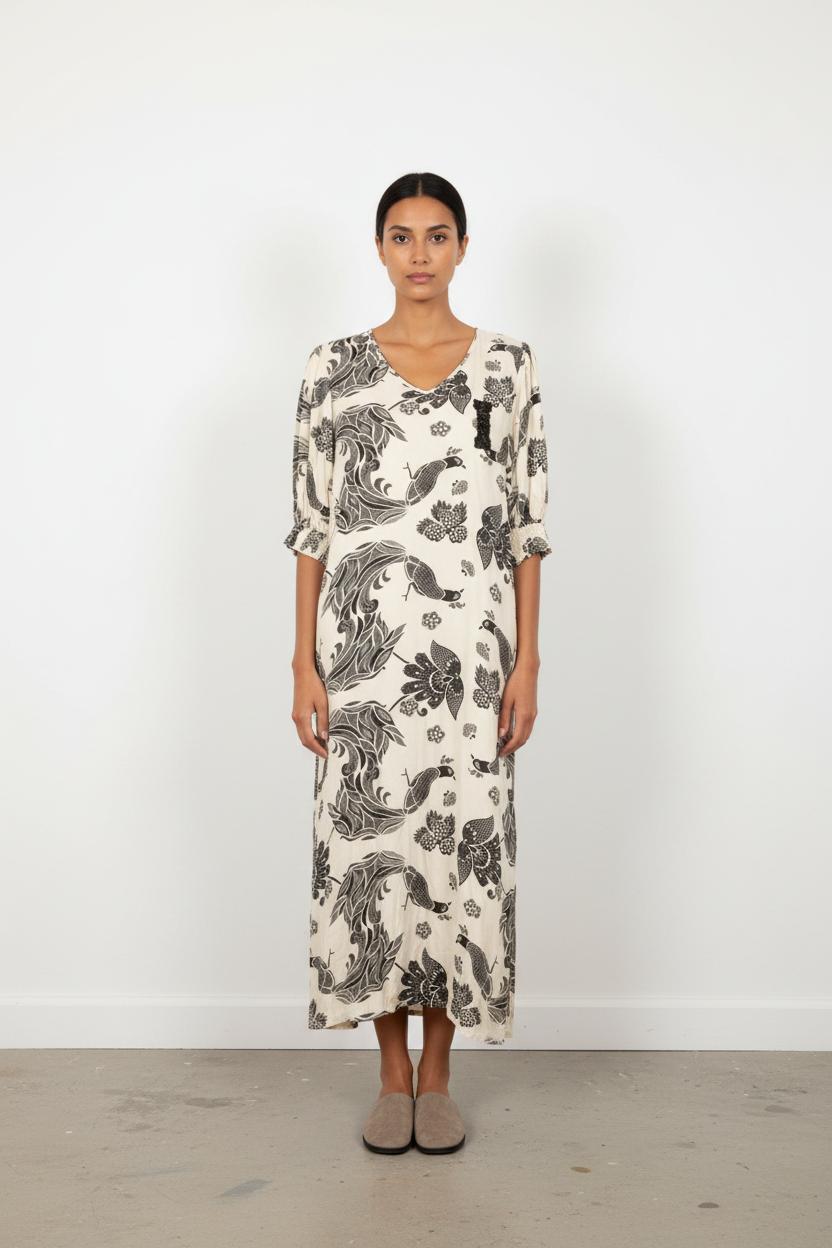 Robe Longue Blanche et Noire - Taille M/38