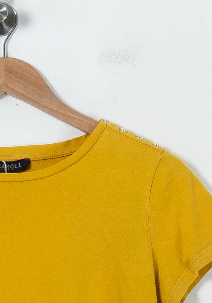 Tee-shirt Jaune - Taille M/38 de la marque Caroll | PARAD61500 - Vendu par Paradigme - Image 3