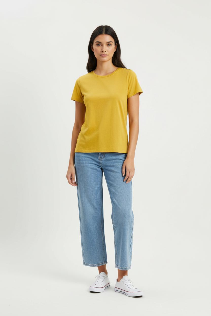 Tee-shirt Jaune - Taille M/38 de la marque Caroll | PARAD61500 - Vendu par Paradigme - Image 1