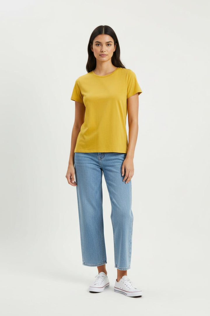 Tee-shirt Jaune - Taille M/38 de la marque Caroll | PARAD61500 - Vendu par Paradigme - Image 1