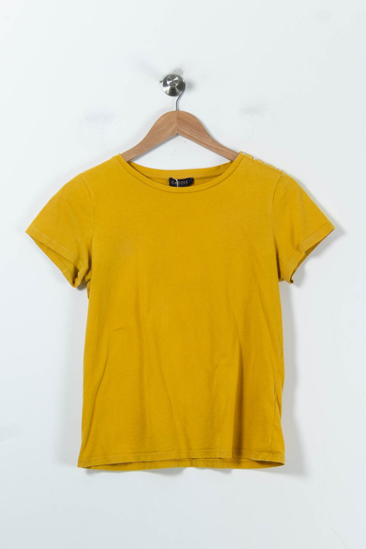 Tee-shirt Jaune - Taille M/38 de la marque Caroll | PARAD61500 - Vendu par Paradigme - Image 2