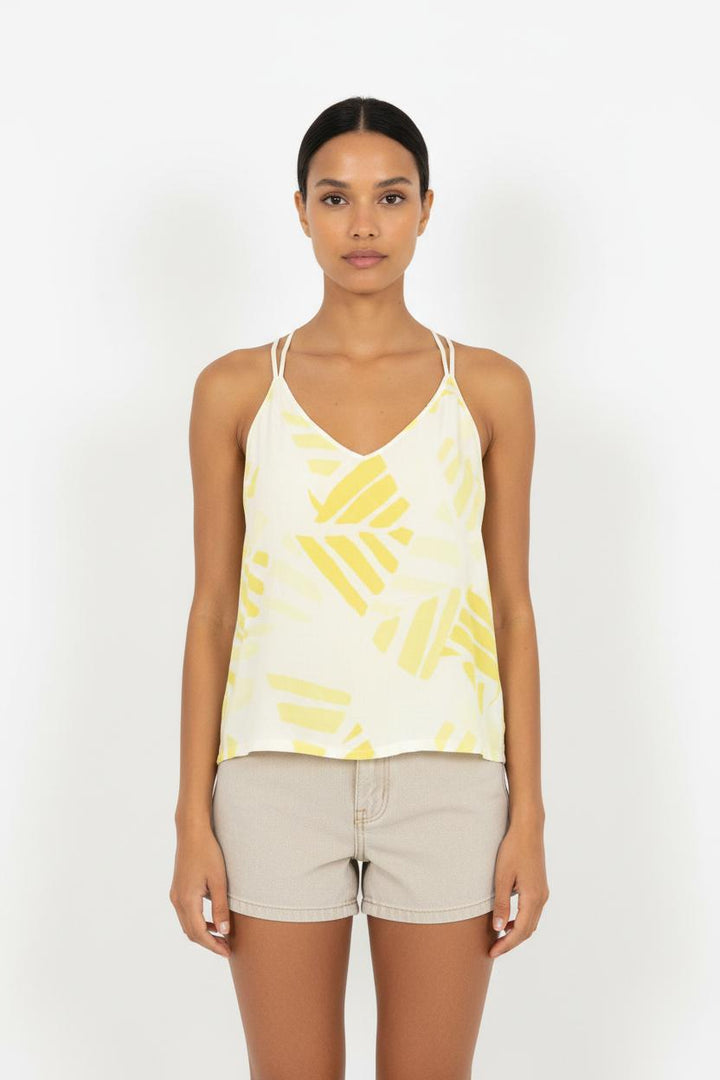 Débardeur Blanc et Jaune - Taille XS/34