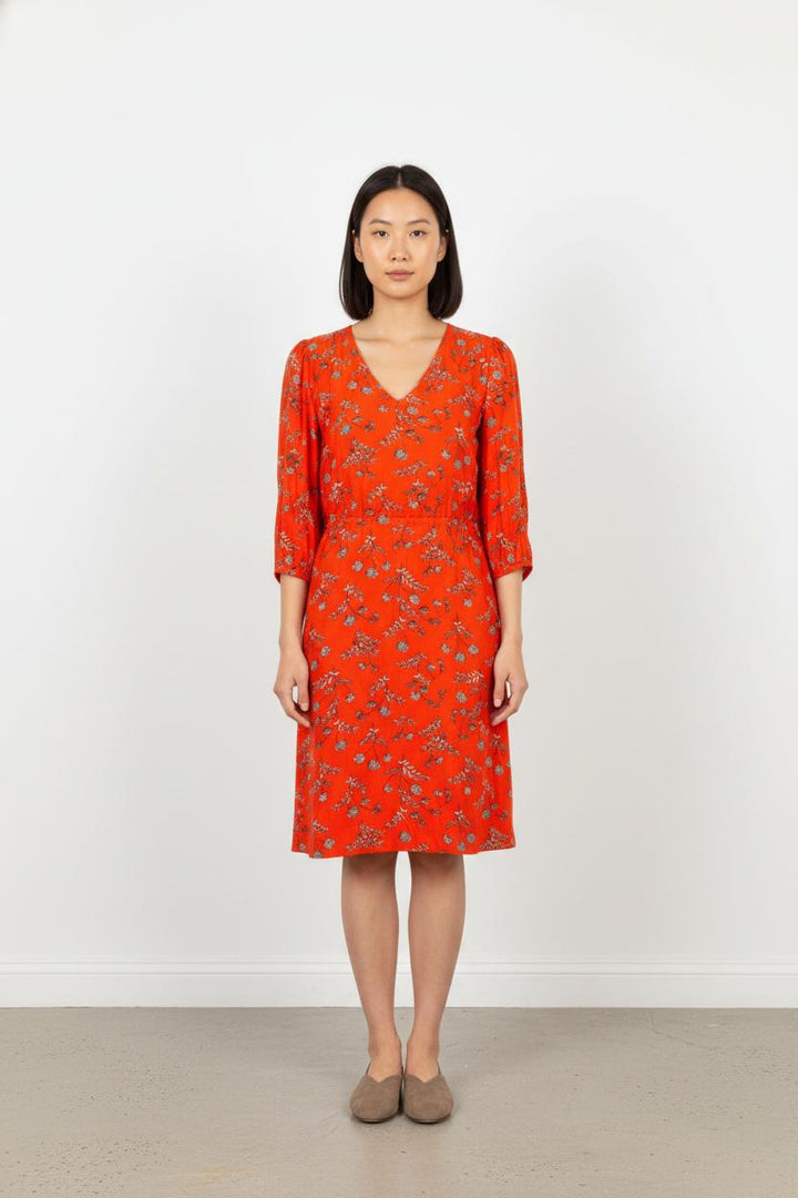Robe Fleurie Orange - Taille XS/34