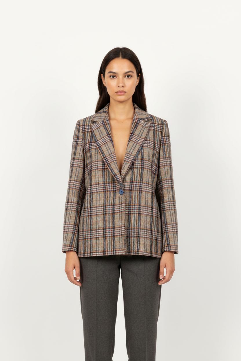 Blazer Bleu et Beige - Taille M/38