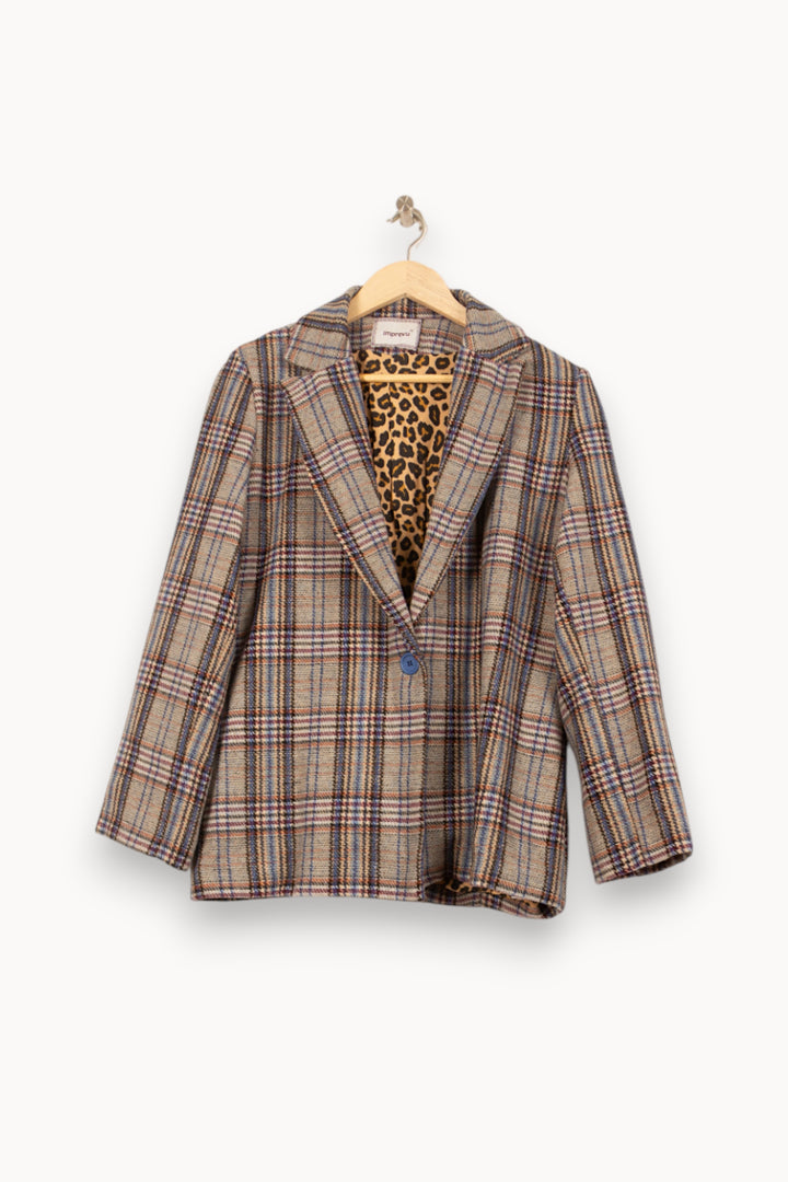 Blazer Bleu et Beige - Taille M/38 de la marque Imprevu | PARAD61554 - Vendu par Paradigme - Image 2