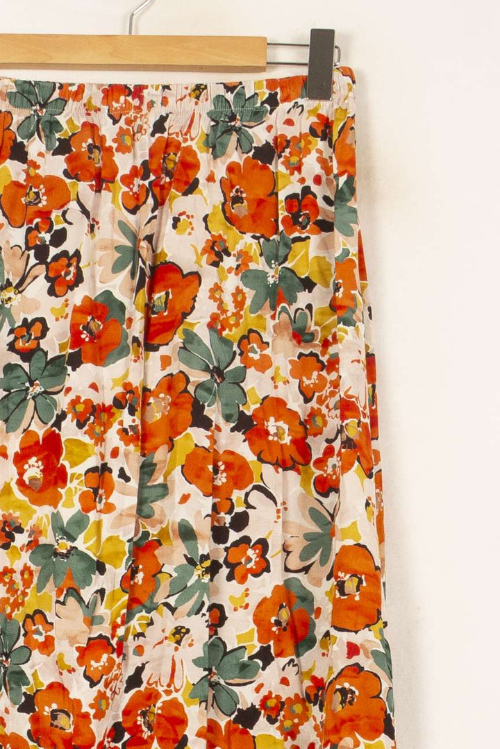 Jupe Midi Fleurie Orange et Noire - Taille L/40 de la marque Imprevu | PARAD61559 - Vendu par Paradigme - Image 3