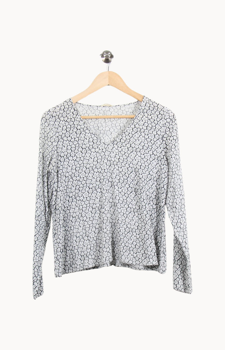 Blouse Blanche et Noire - Taille M/38 de la marque American Vintage | PARAD61568 - Vendu par Paradigme - Image 2