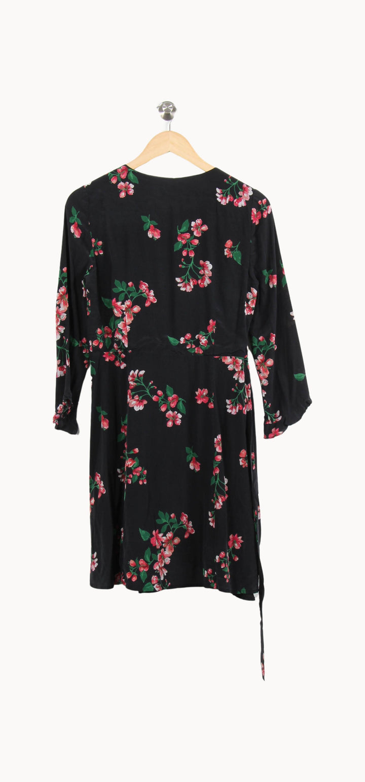 Robe Fleurie Noire et Rose - Taille M/38 de la marque Sézane | PARAD61571 - Vendu par Paradigme - Image 4