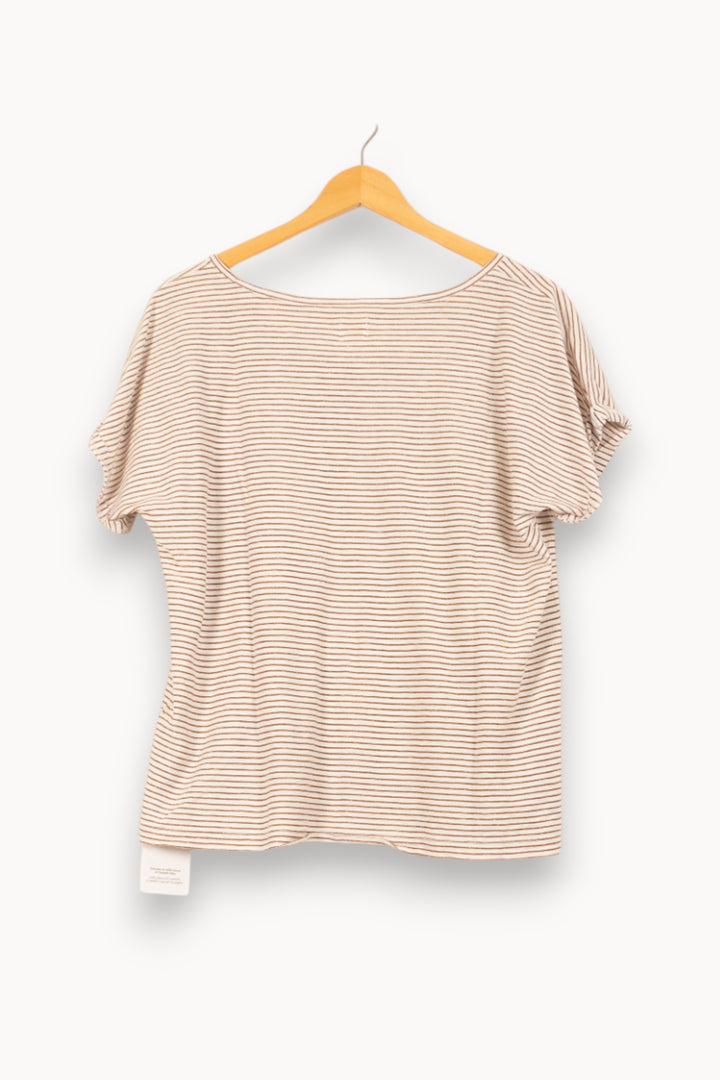 Tee-shirt Blanc et Beige - Taille L/40 de la marque Des petits hauts | PARAD61572 - Vendu par Paradigme - Image 4