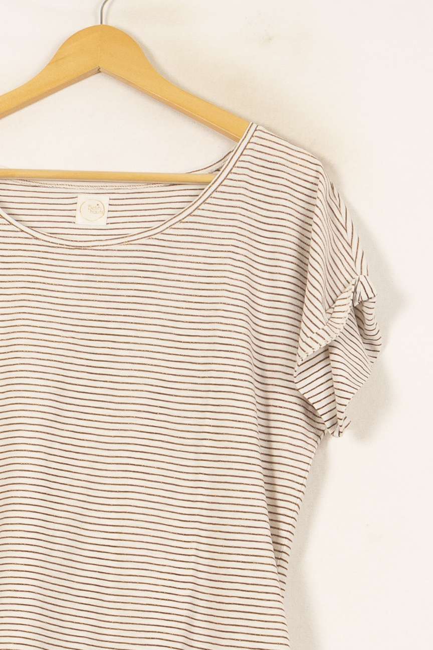 Tee-shirt Blanc et Beige - Taille L/40 de la marque Des petits hauts | PARAD61572 - Vendu par Paradigme - Image 3