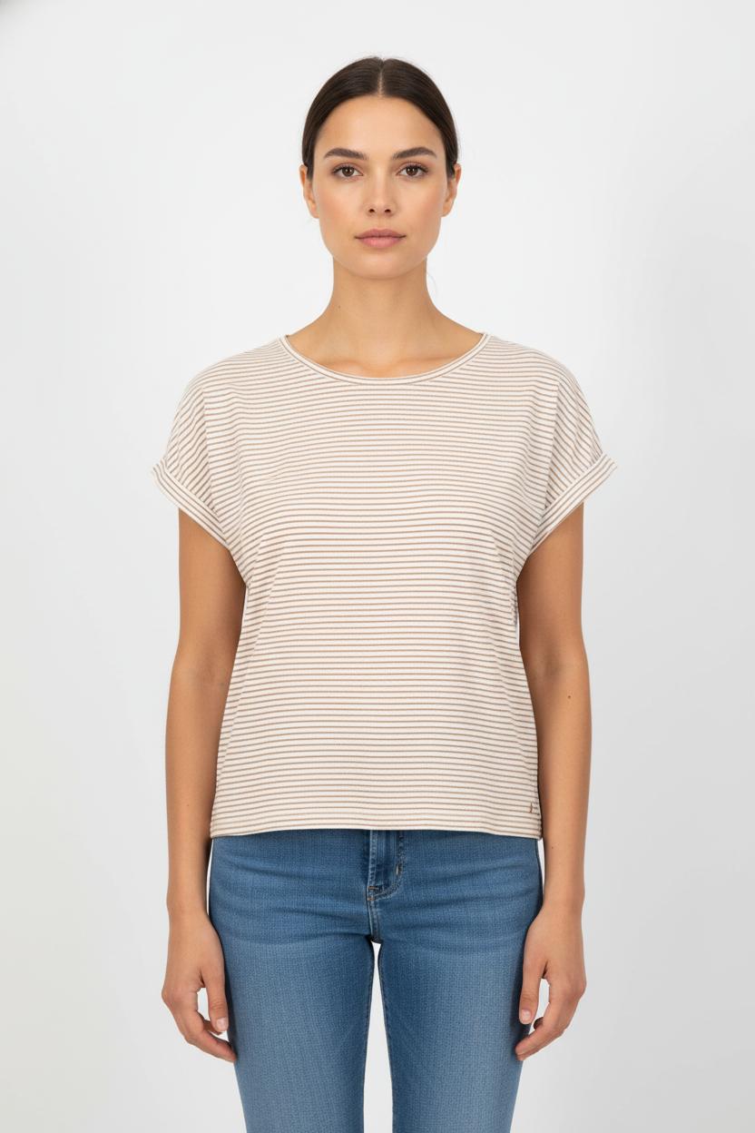 Tee-shirt Blanc et Beige - Taille L/40