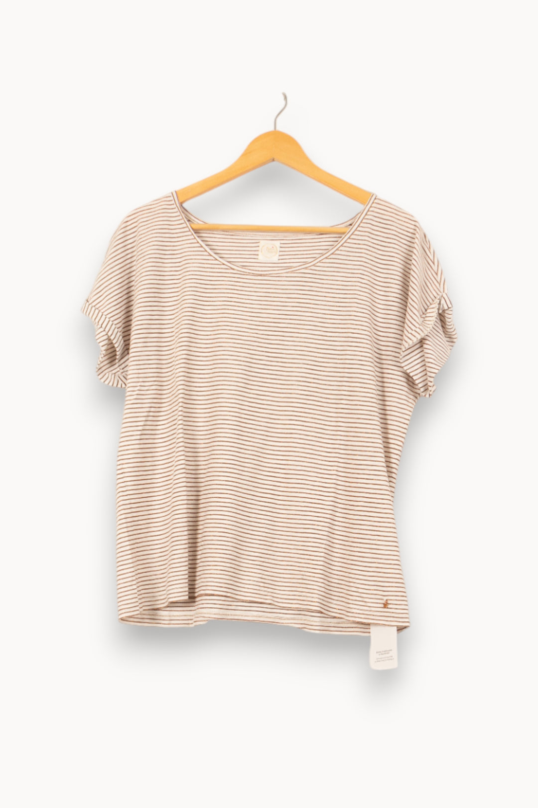 Tee-shirt Blanc et Beige - Taille L/40 de la marque Des petits hauts | PARAD61572 - Vendu par Paradigme - Image 2