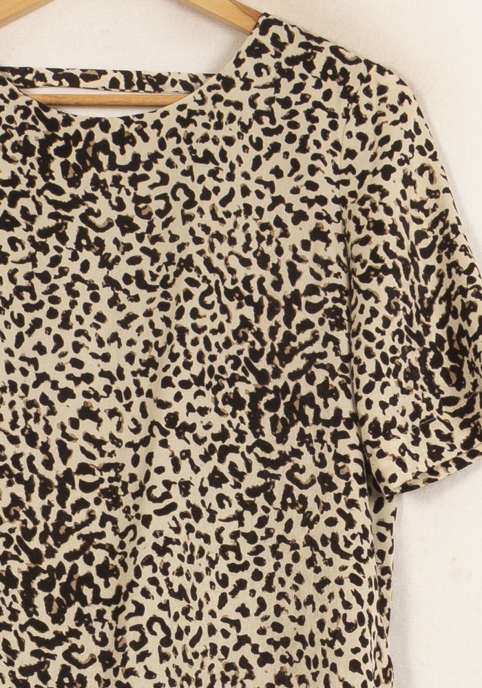 Robe Courte Beige et Noire - Taille S/36 de la marque Suncoo | PARAD61591 - Vendu par Paradigme - Image 3