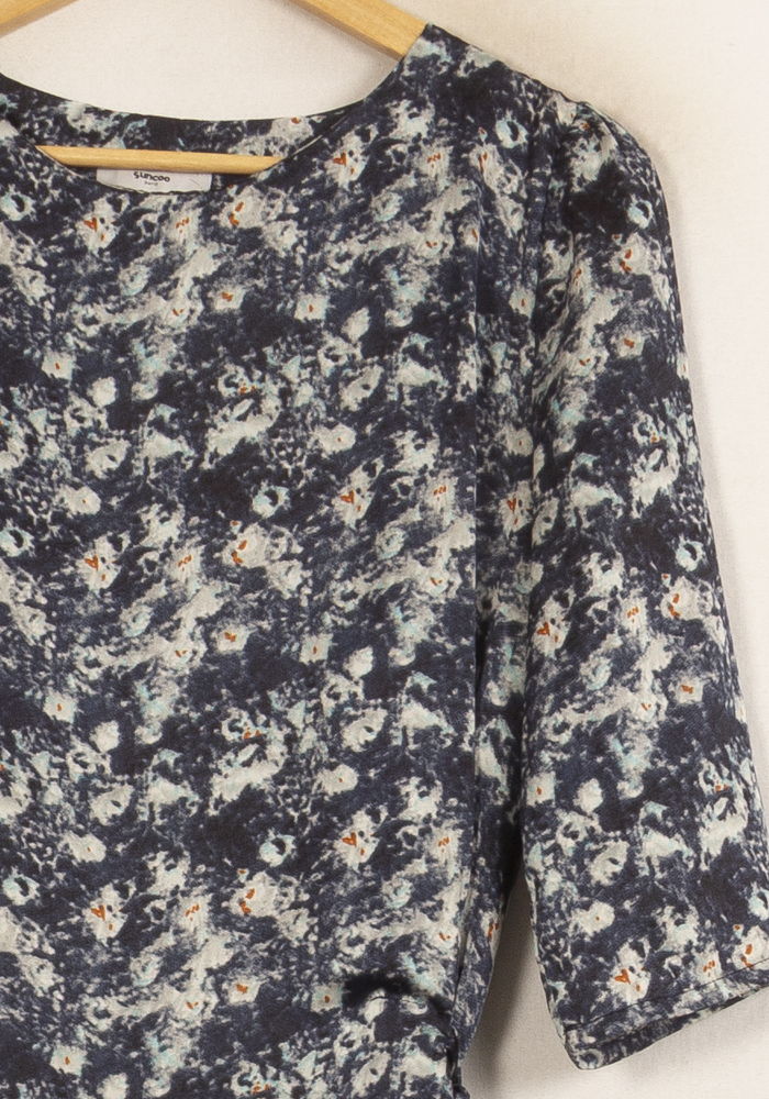 Robe Fleurie Bleue et Blanche - Taille S/36 de la marque Suncoo | PARAD61594 - Vendu par Paradigme - Image 3