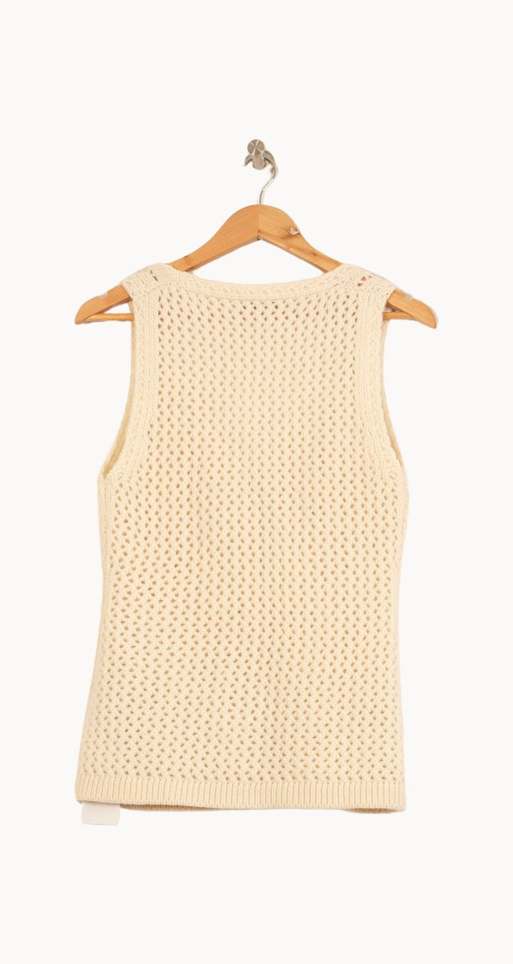 Gilet Sans Manches Écru - Taille S/36 de la marque Gerard Darel | PARAD61610 - Vendu par Paradigme - Image 4