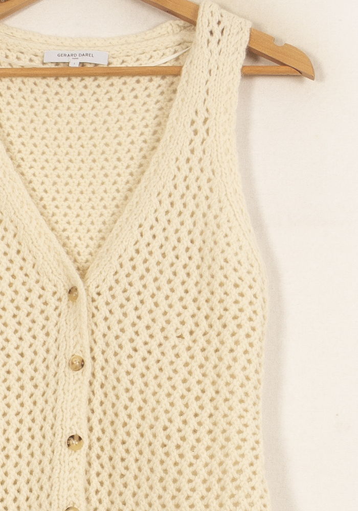 Gilet Sans Manches Écru - Taille S/36 de la marque Gerard Darel | PARAD61610 - Vendu par Paradigme - Image 3