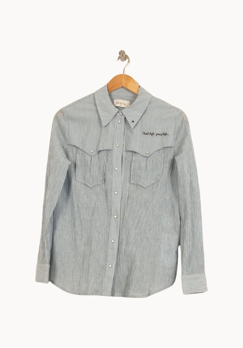 Chemise Rayée Bleue et Blanche - Taille S/36 de la marque Bérénice | PARAD61611 - Vendu par Paradigme - Image 2