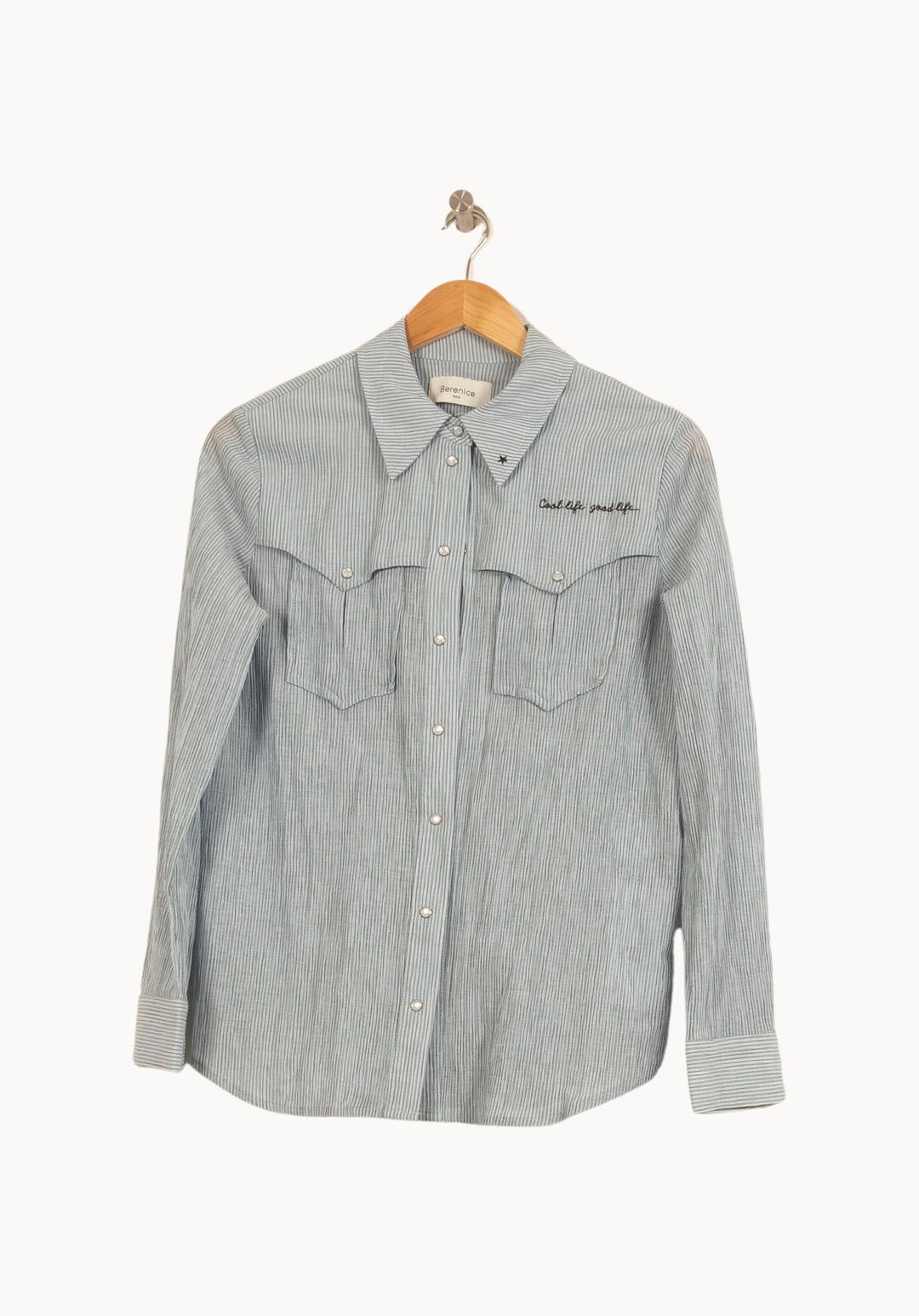 Chemise Rayée Bleue et Blanche - Taille S/36 de la marque Bérénice | PARAD61611 - Vendu par Paradigme - Image 2