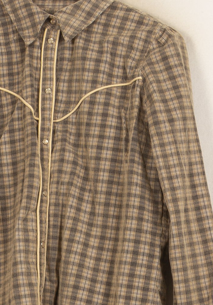 Chemise Carreaux Beige et Marron - Taille S/36 de la marque Bérénice | PARAD61612 - Vendu par Paradigme - Image 3