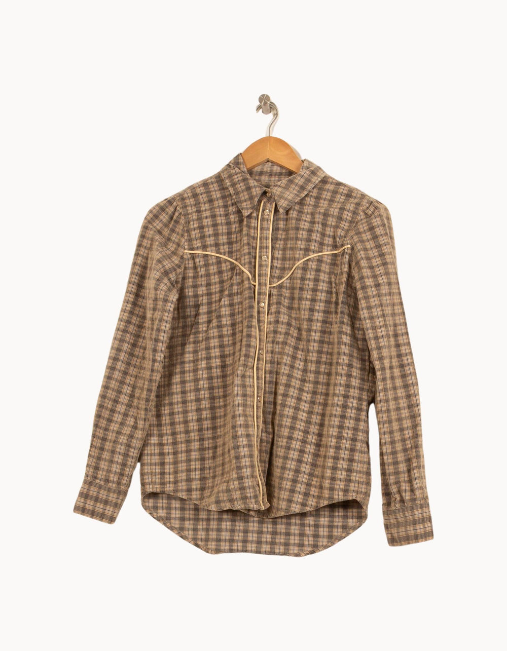 Chemise Carreaux Beige et Marron - Taille S/36 de la marque Bérénice | PARAD61612 - Vendu par Paradigme - Image 2