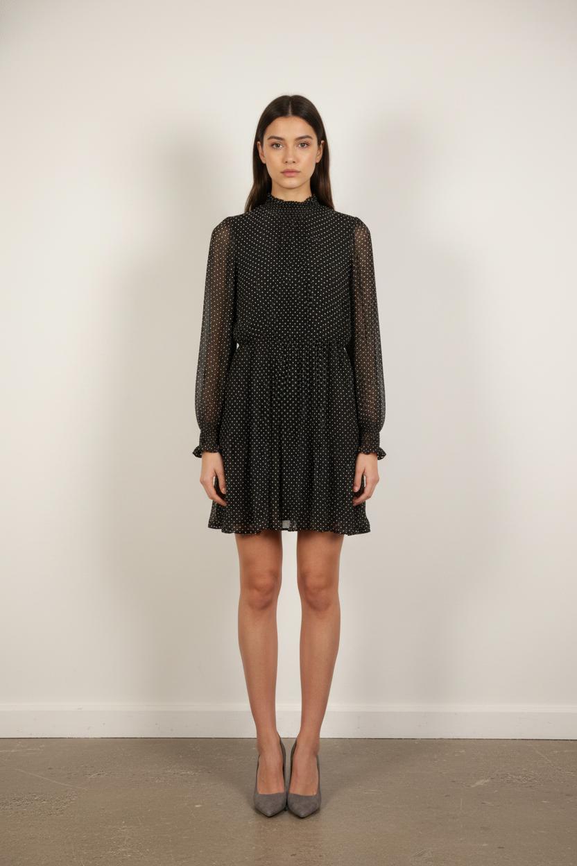 Robe Noire à Pois Blancs - Taille S/36
