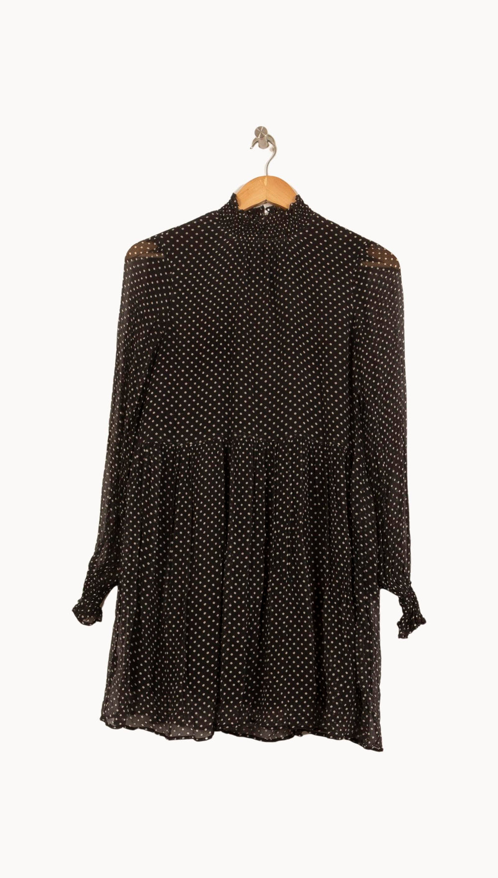 Robe Noire à Pois Blancs - Taille S/36 de la marque Sézane | PARAD61623 - Vendu par Paradigme - Image 2