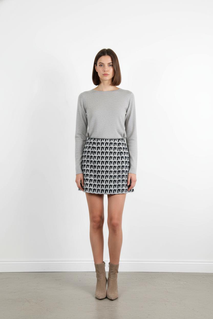 Jupe Courte Noire et Blanche - Taille M/38