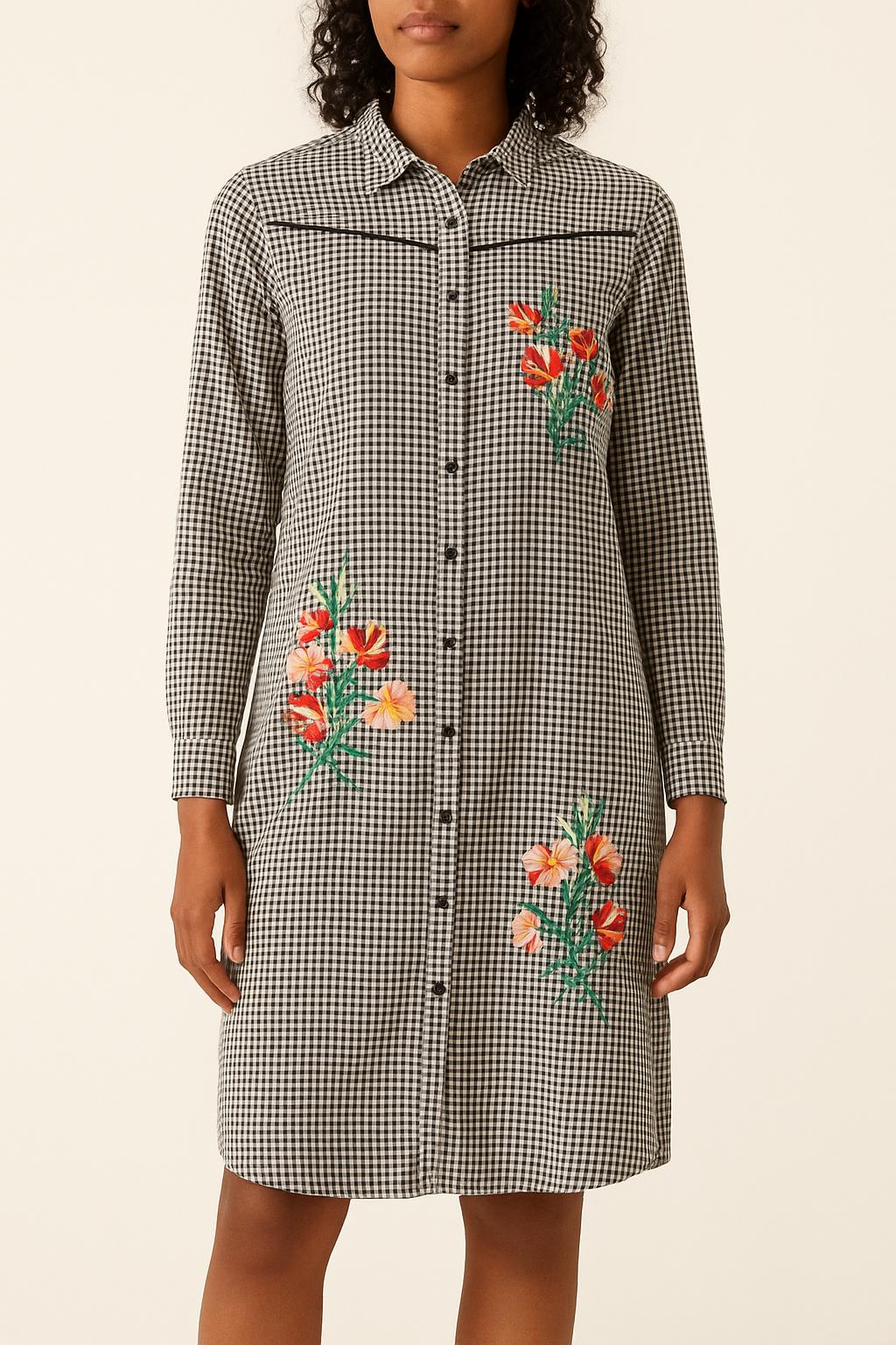 Robe Chemise Noire et Blanche - Taille S/36 de la marque One Step | PARAD61636 - Vendu par Paradigme - Image 1