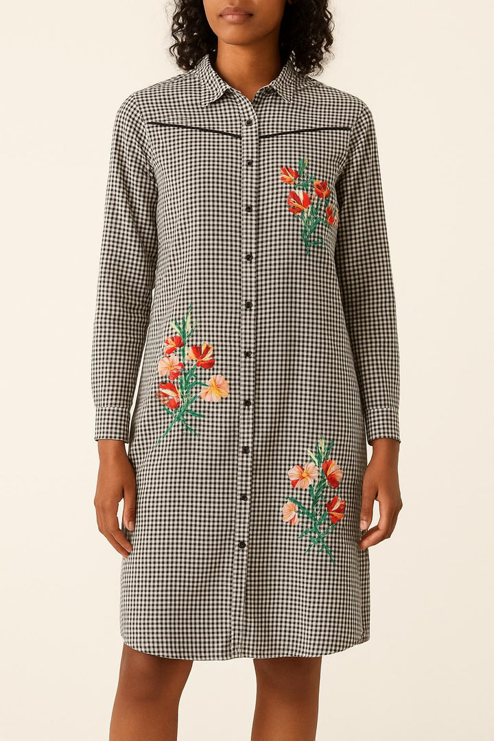 Robe Chemise Noire et Blanche - Taille S/36 de la marque One Step | PARAD61636 - Vendu par Paradigme - Image 1