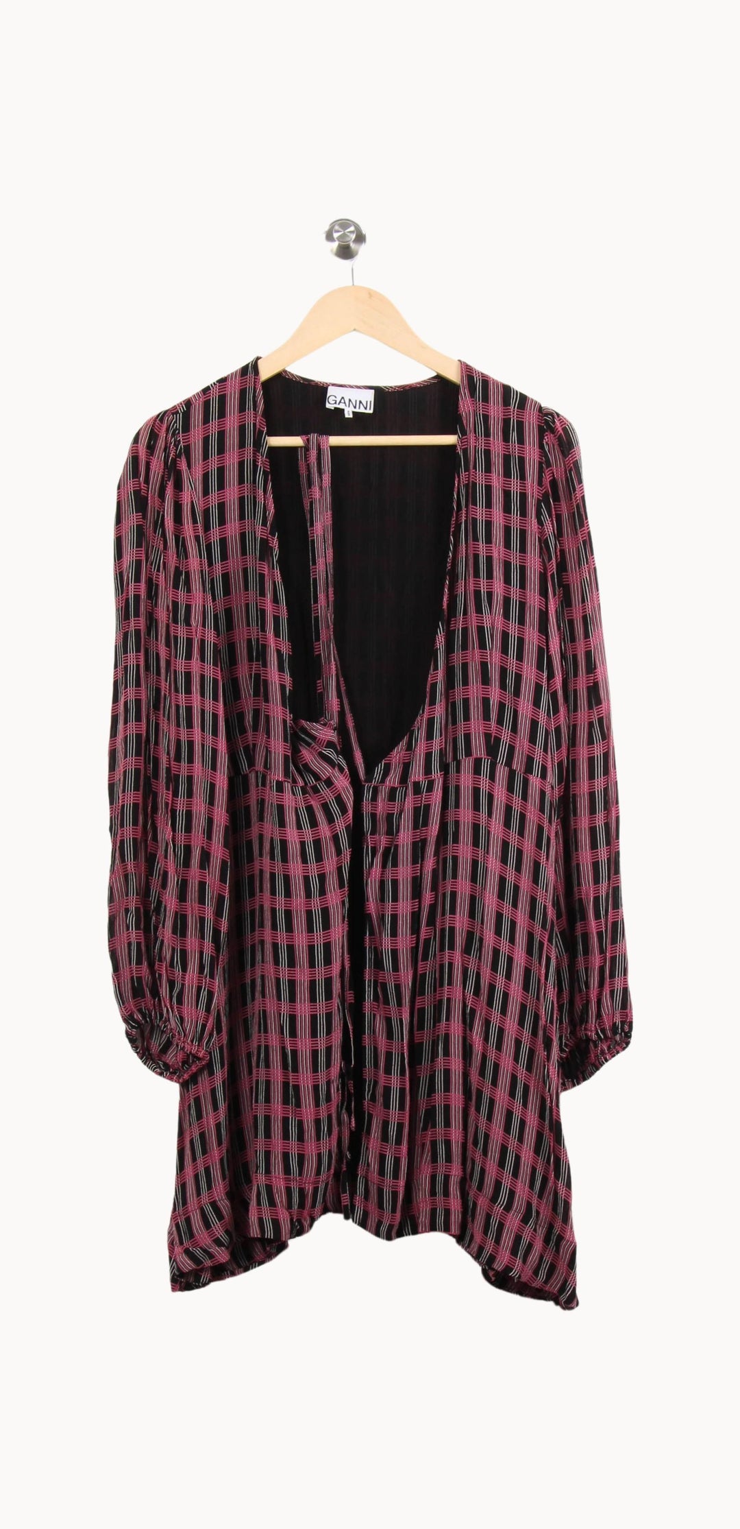 Robe Courte Noire et Rose - Taille XL/42 de la marque Ganni | PARAD61643 - Vendu par Paradigme - Image 2