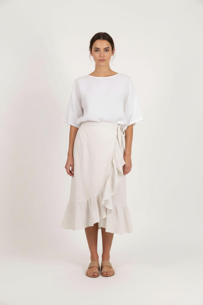 Jupe Portefeuille Blanche - Taille M/38 de la marque IKKS | PARAD61650 - Vendu par Paradigme - Image 1