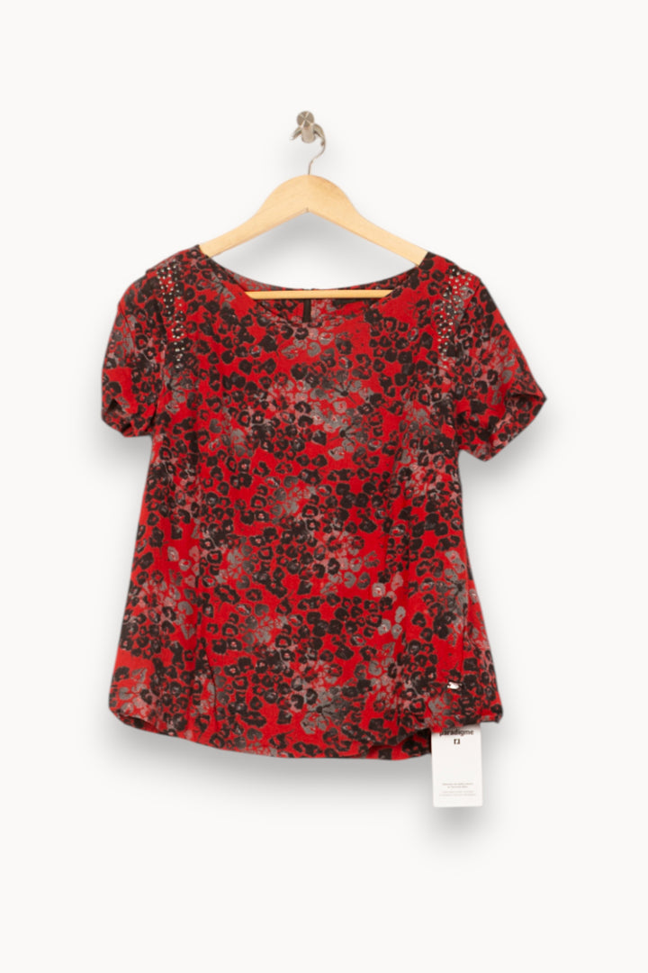 Blouse Rouge et Noire - Taille M/38 de la marque IKKS | PARAD61665 - Vendu par Paradigme - Image 2