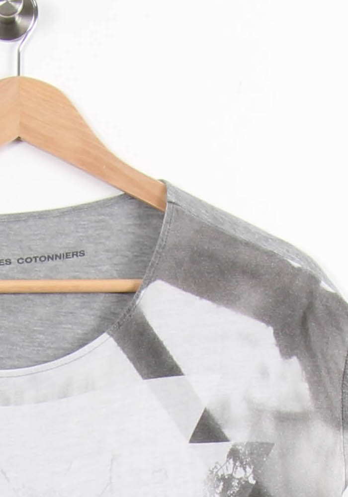 Tee-shirt Gris et Blanc - Taille S/36 de la marque Comptoir des Cotonniers | PARAD61666 - Vendu par Paradigme - Image 3