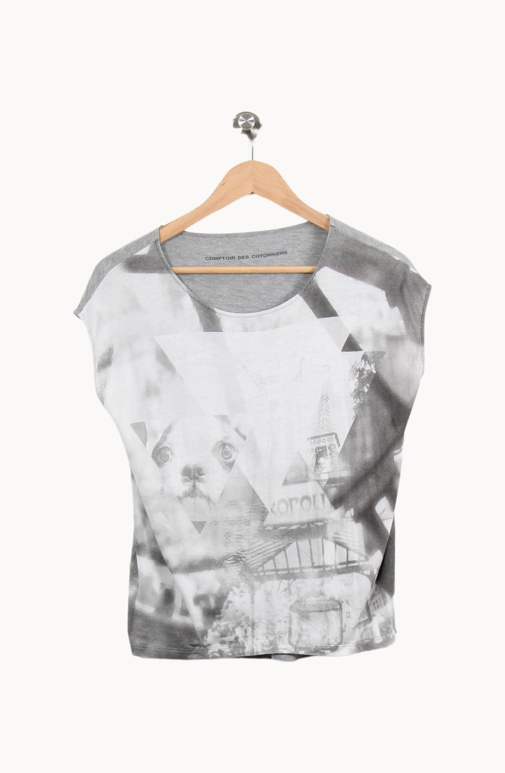 Tee-shirt Gris et Blanc - Taille S/36 de la marque Comptoir des Cotonniers | PARAD61666 - Vendu par Paradigme - Image 2