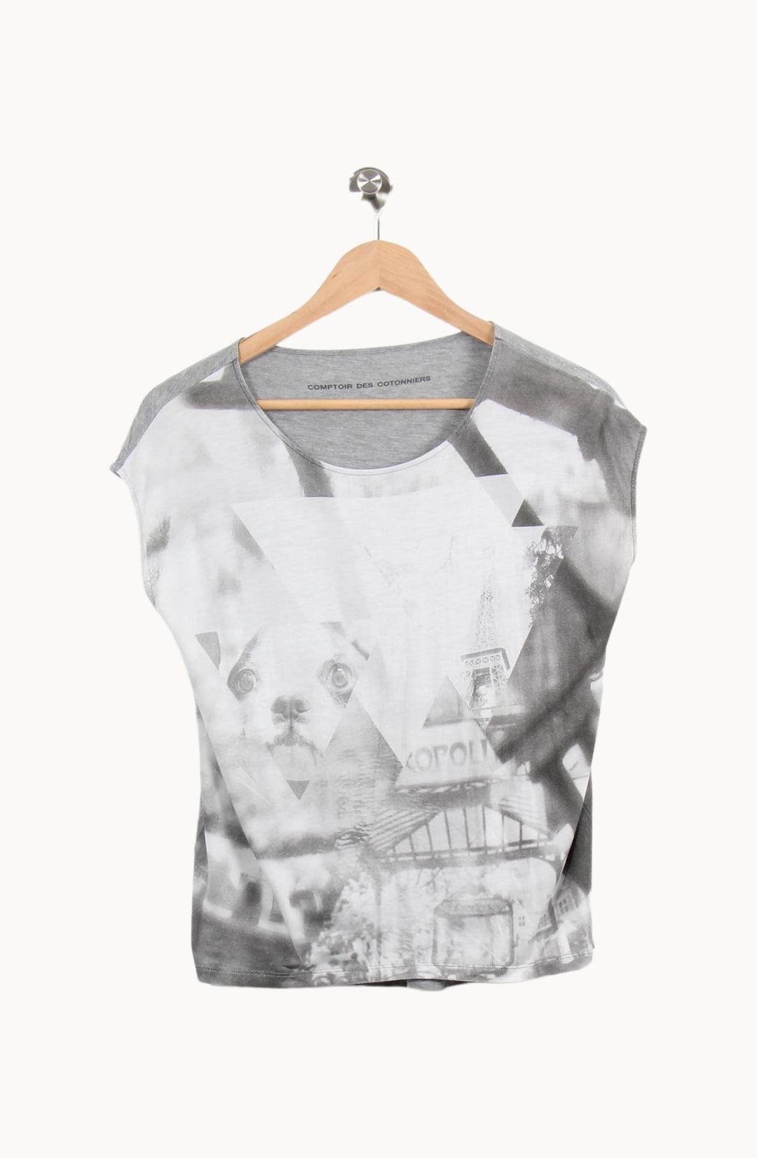 Tee-shirt Gris et Blanc - Taille S/36 de la marque Comptoir des Cotonniers | PARAD61666 - Vendu par Paradigme - Image 2