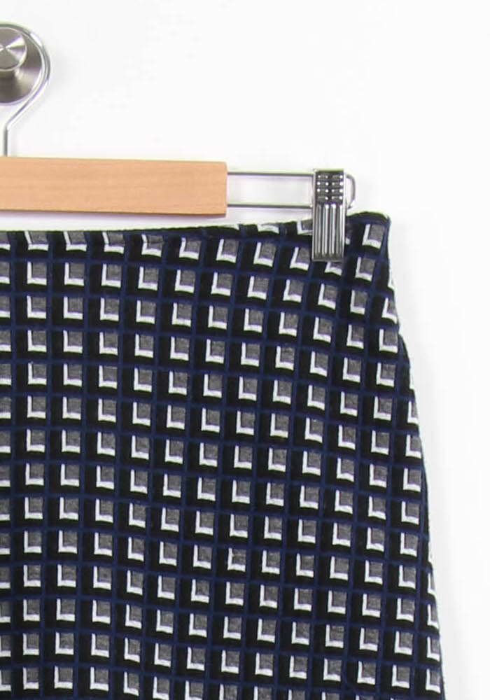 Jupe Droite Bleu et Blanc - Taille S/36 de la marque La Fée Maraboutée | PARAD61678 - Vendu par Paradigme - Image 3