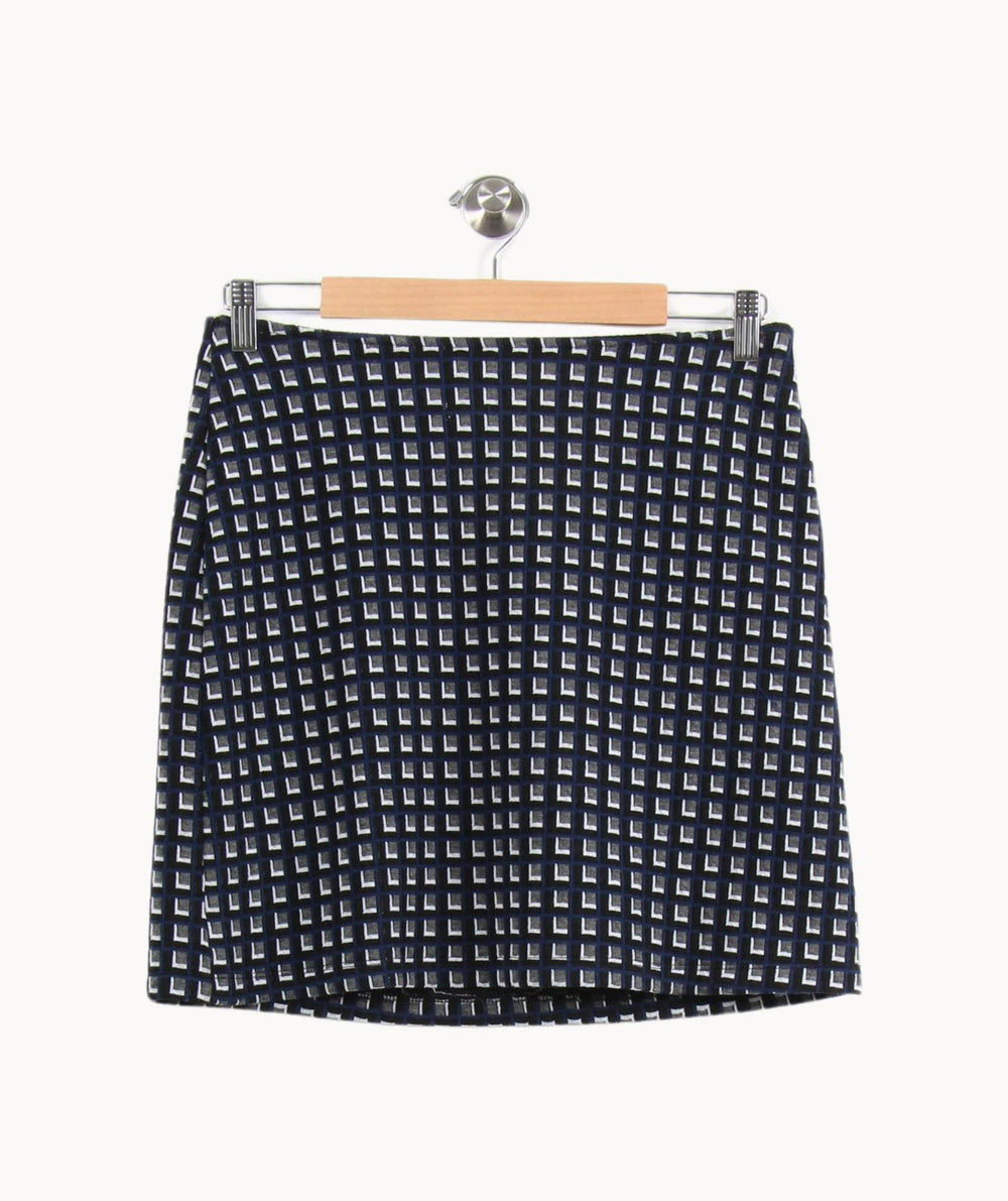 Jupe Droite Bleu et Blanc - Taille S/36 de la marque La Fée Maraboutée | PARAD61678 - Vendu par Paradigme - Image 2