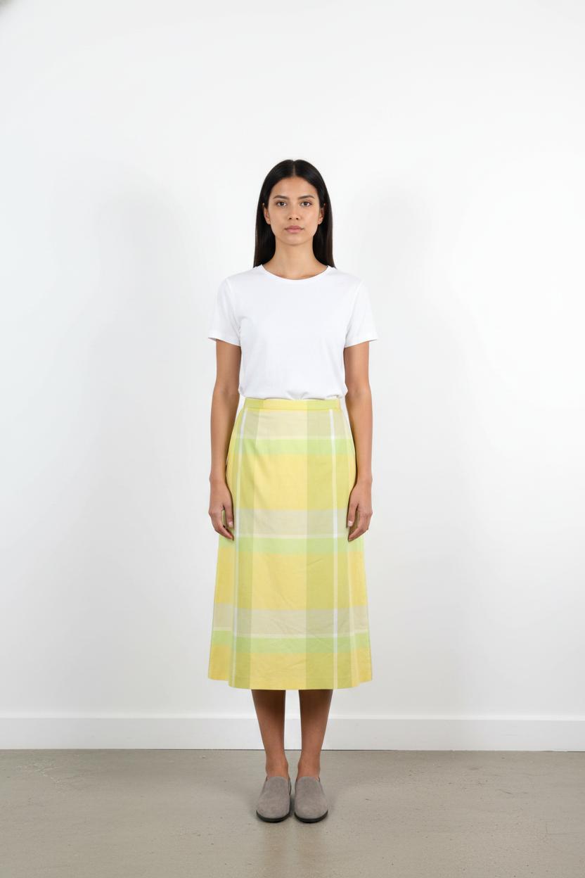 Jupe Midi Jaune et Verte - Taille S/36
