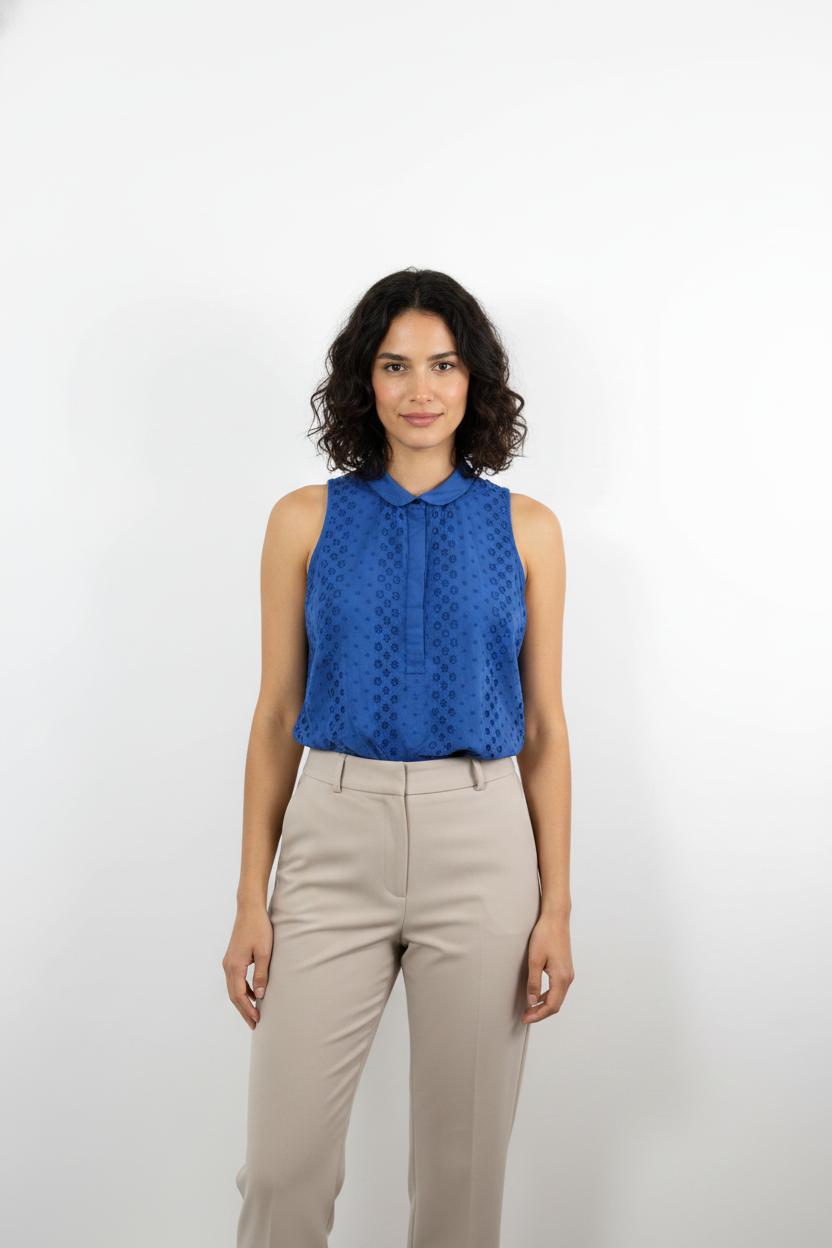 Blouse Sans Manches Bleue - Taille L/40