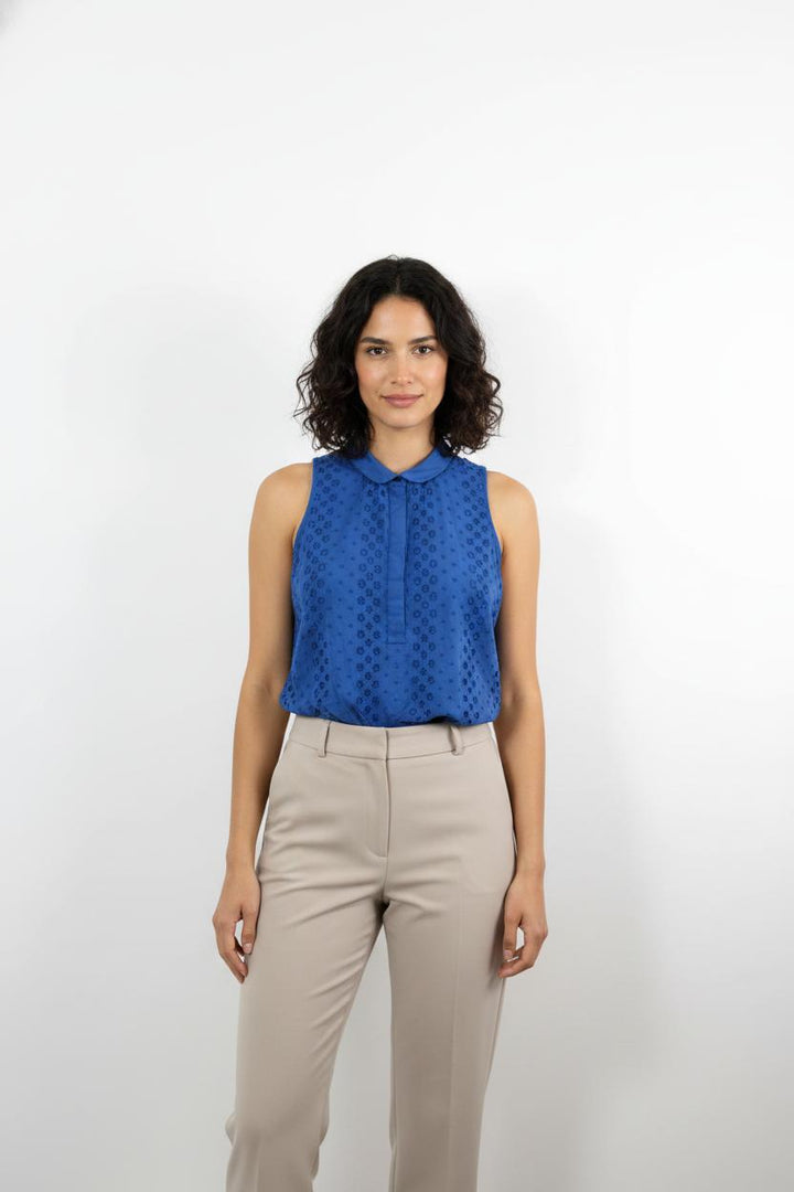 Blouse Sans Manches Bleue - Taille L/40