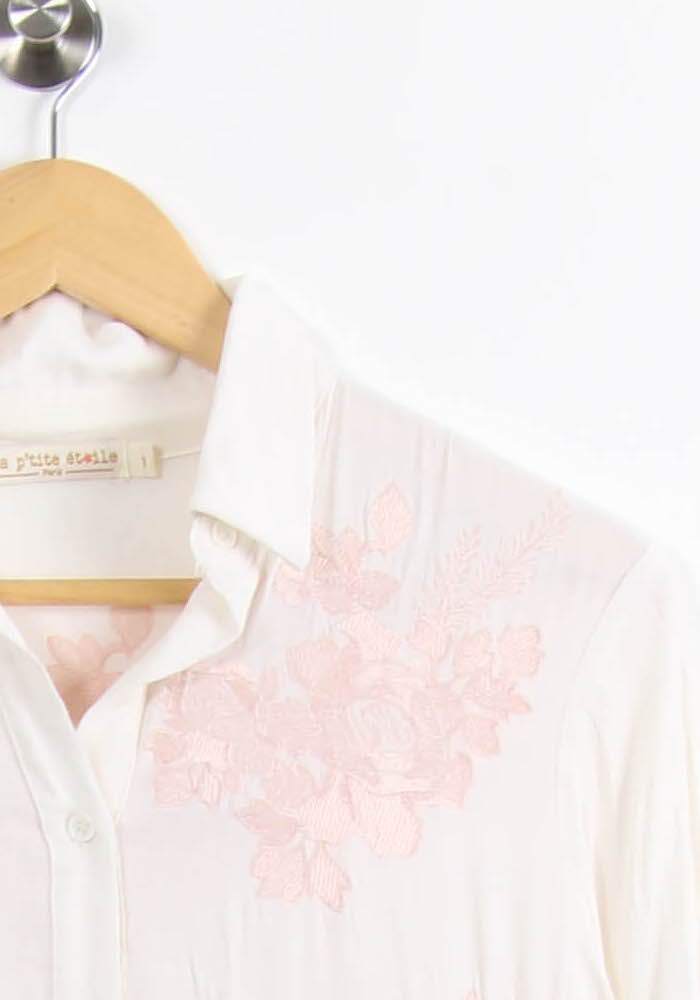 Robe Chemise Blanche et Rose - Taille S/36 de la marque La Petite Etoile | PARAD61684 - Vendu par Paradigme - Image 3