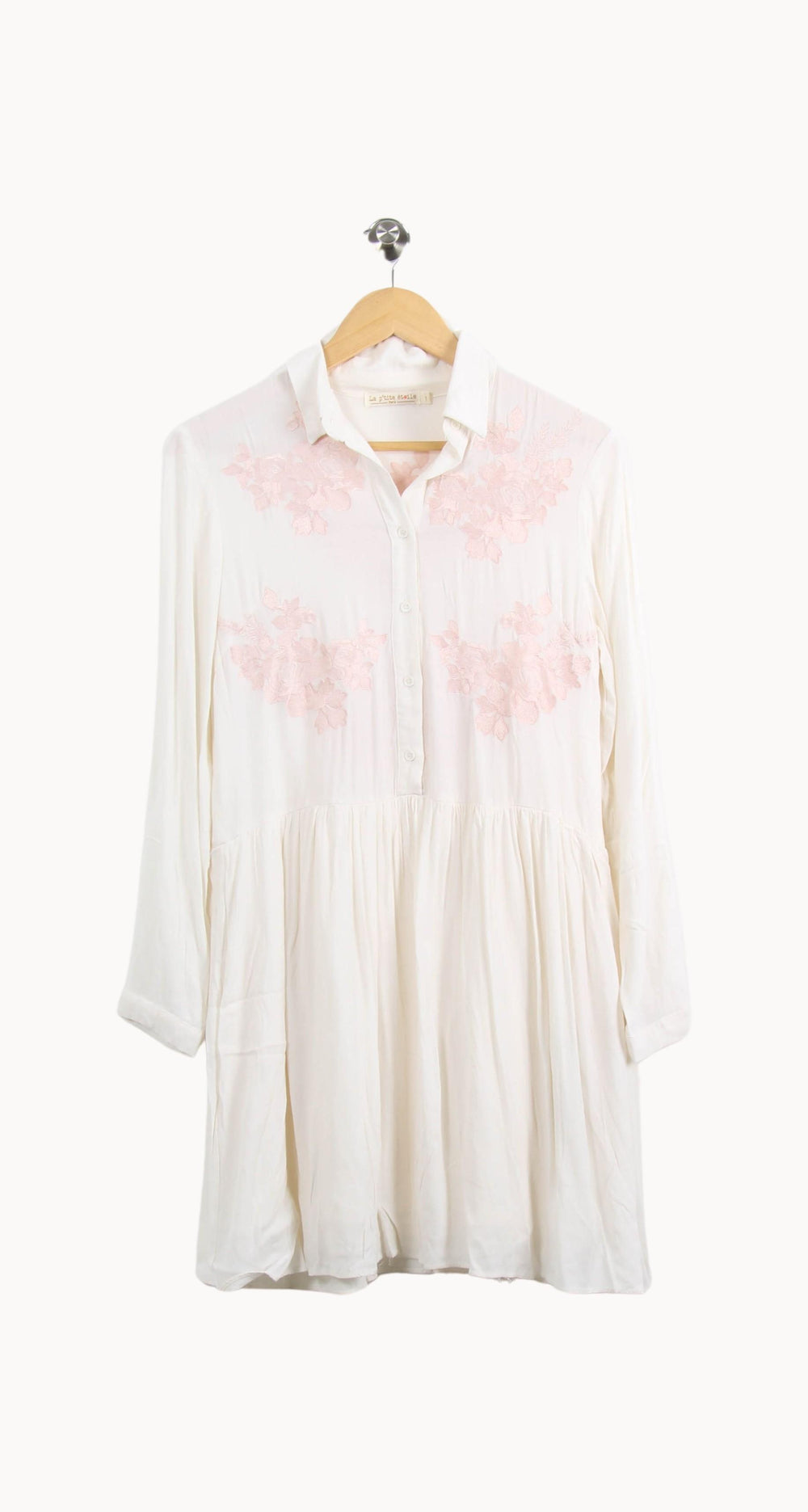 Robe Chemise Blanche et Rose - Taille S/36 de la marque La Petite Etoile | PARAD61684 - Vendu par Paradigme - Image 2