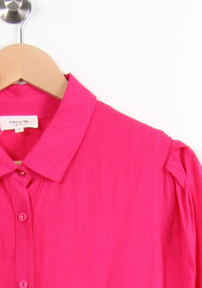 Robe Chemise Rose - Taille S/36 de la marque Grace & Mila | PARAD61696 - Vendu par Paradigme - Image 3