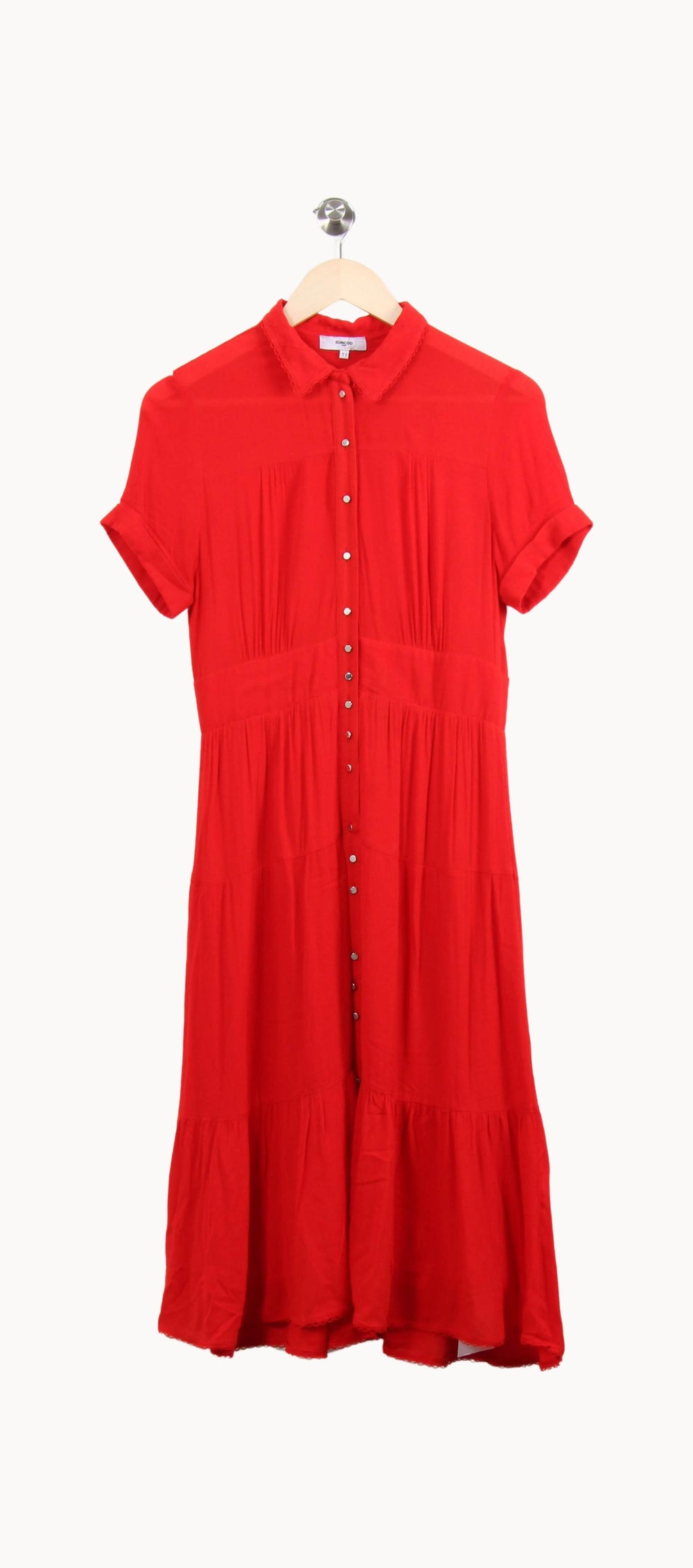 Robe chemise rouge - Taille S/36 de la marque Suncoo | PARAD61697 - Vendu par Paradigme - Image 2