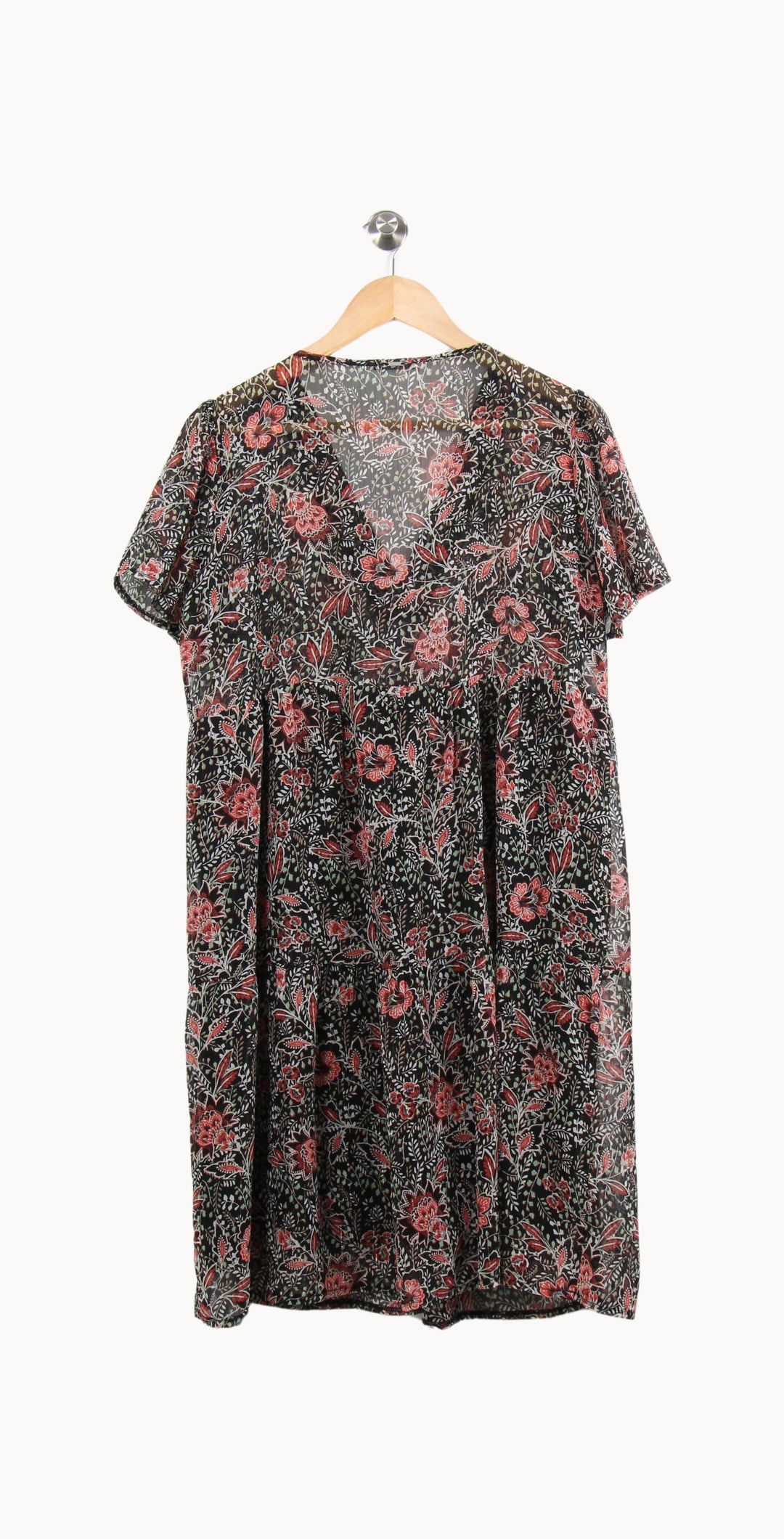 Robe Fleurie Noire et Rouge - Taille XL/42 de la marque IKKS | PARAD61736 - Vendu par Paradigme - Image 4