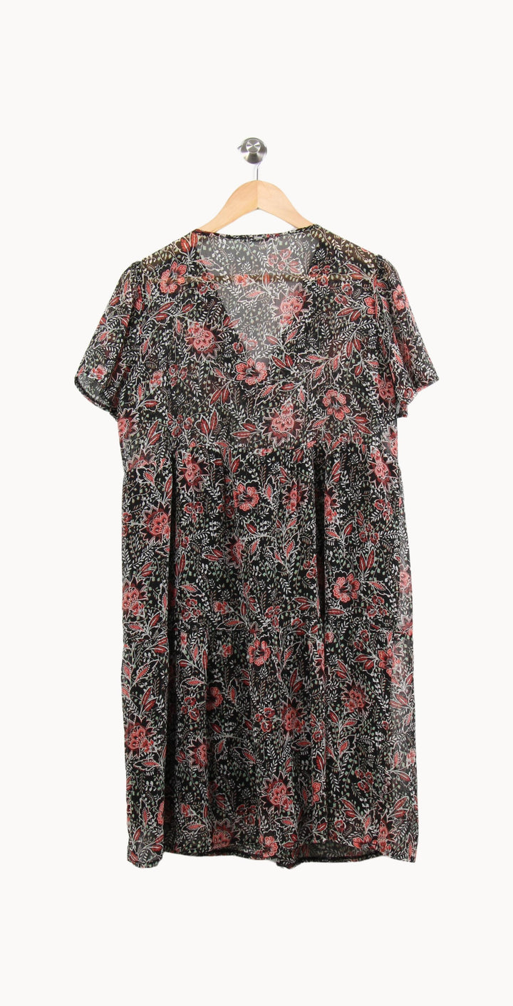 Robe Fleurie Noire et Rouge - Taille XL/42 de la marque IKKS | PARAD61736 - Vendu par Paradigme - Image 4