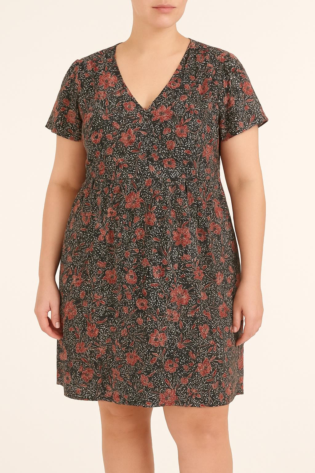Robe Fleurie Noire et Rouge - Taille XL/42 de la marque IKKS | PARAD61736 - Vendu par Paradigme - Image 1