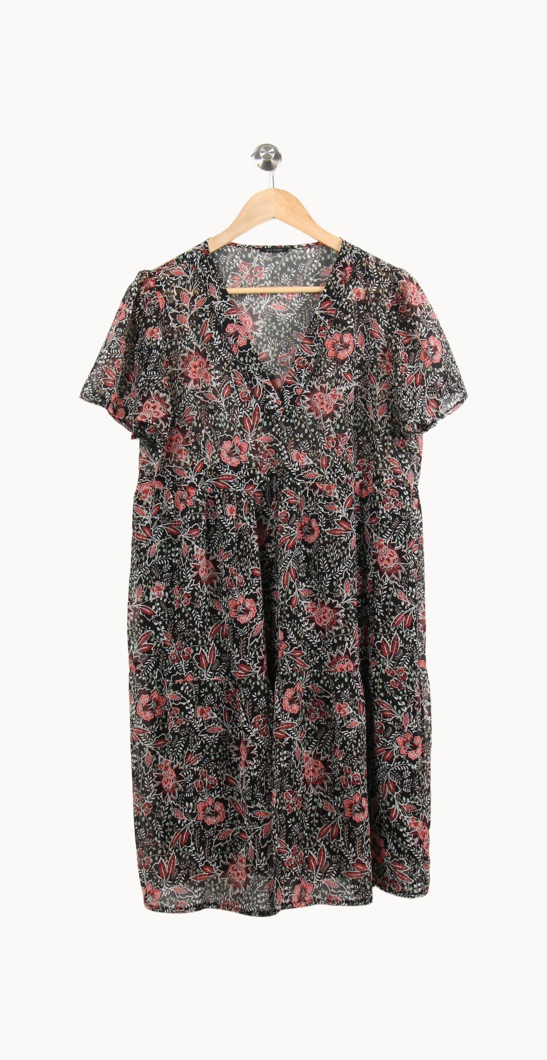 Robe Fleurie Noire et Rouge - Taille XL/42 de la marque IKKS | PARAD61736 - Vendu par Paradigme - Image 2