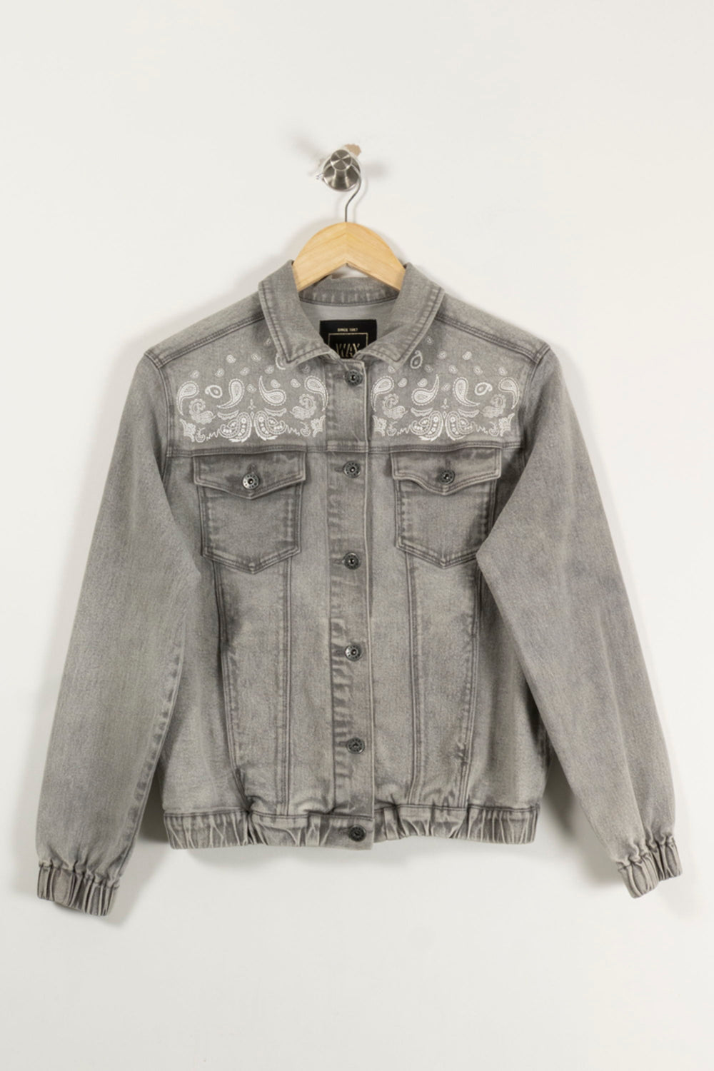 Veste en Jean Grise - Taille M/38 de la marque IKKS | PARAD61754 - Vendu par Paradigme - Image 2